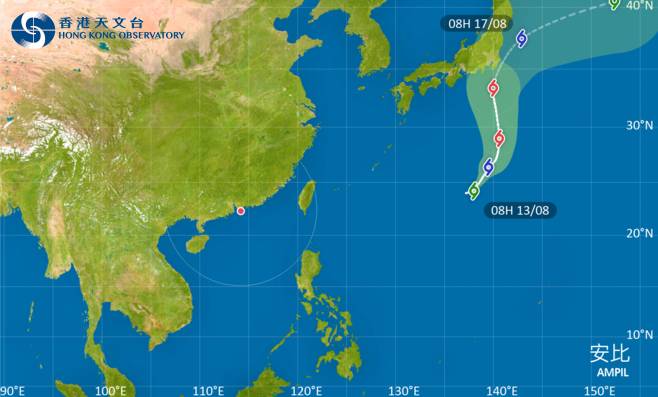 颱風安比｜路徑圖、風力預測及天文台最新消息