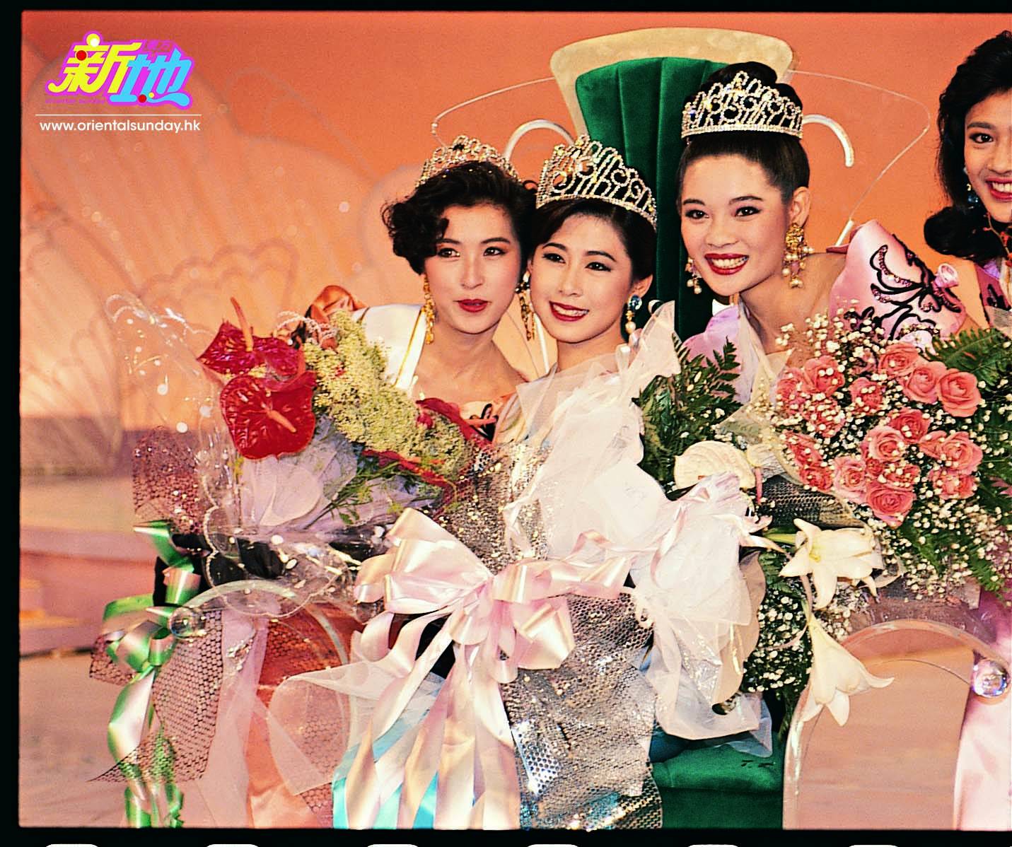 香港小姐2019 1992 年第4 屆《國際華裔小姐競選》 亞軍郭藹明、 冠軍陳曼莉、 季軍李曉彤。