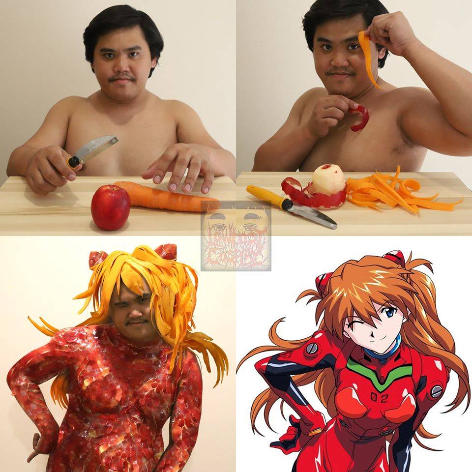 Low Cost Cosplay Lonelyman and his apples and carrots