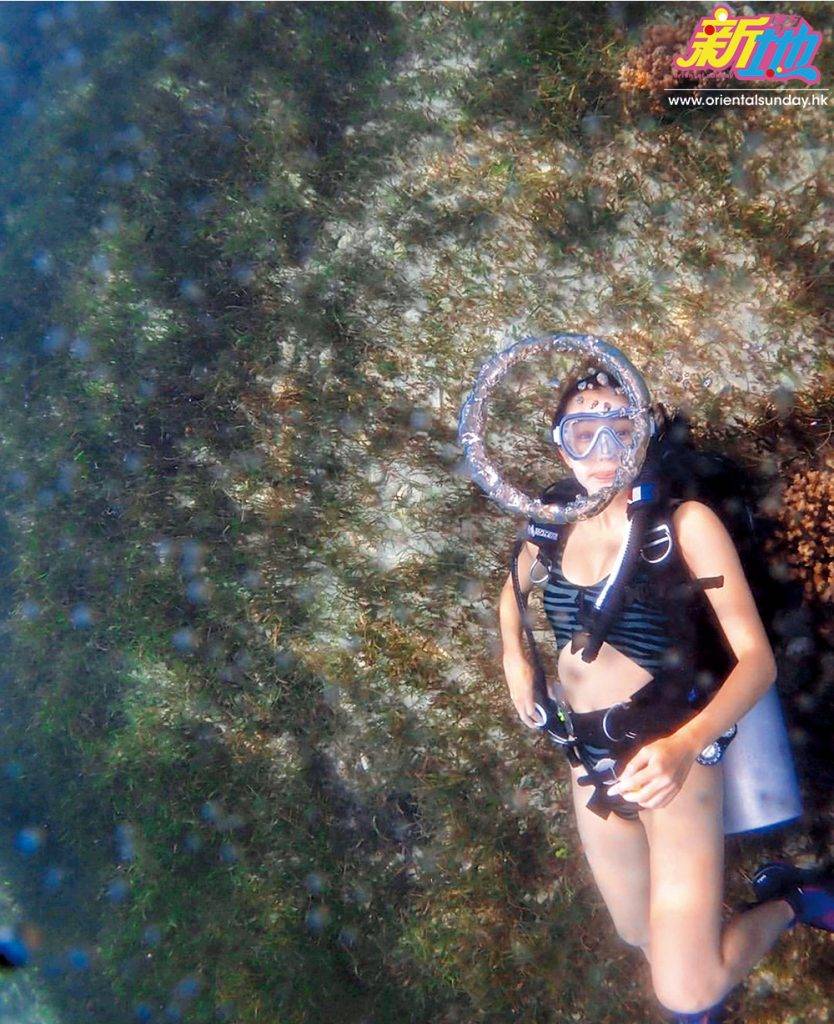  麥明詩熱愛潛水，著上潛水衣的她，亦可見上圍身材澎湃。