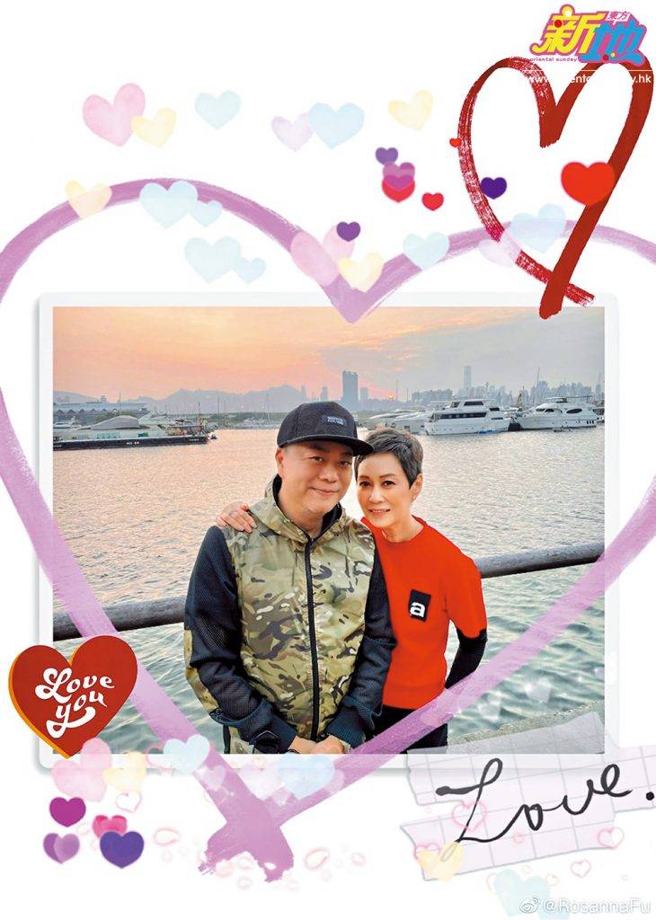  上月慶祝結婚24周年，因疫情關係未能大搞，傅潔嫻在社交網上載恩愛合照。