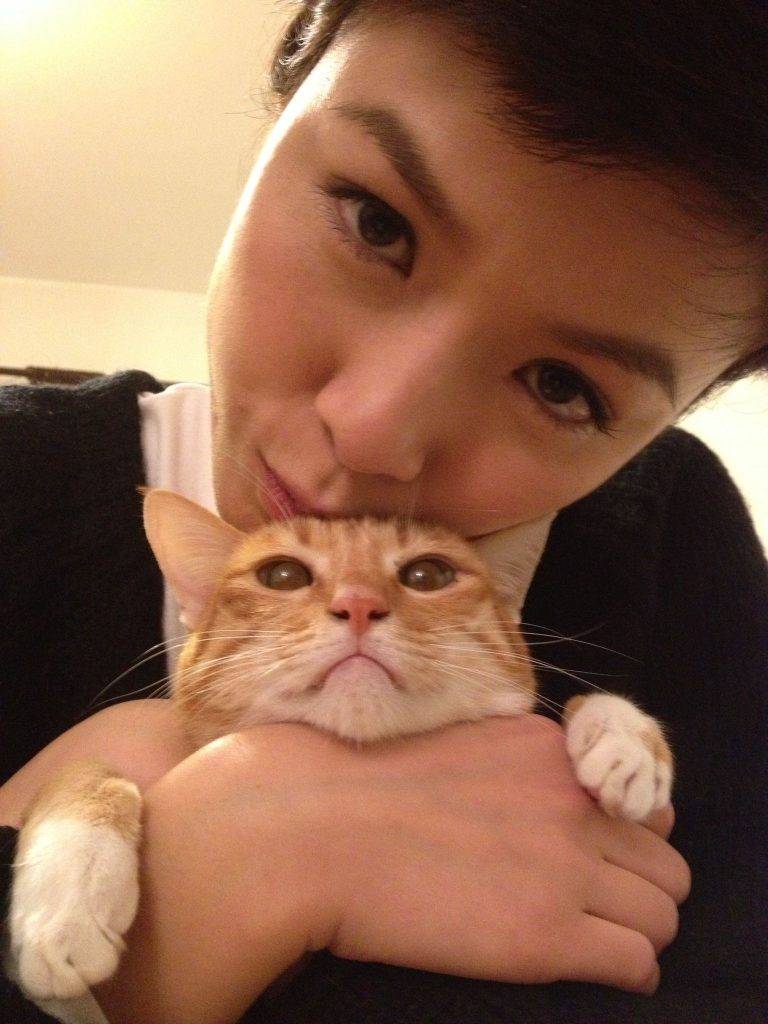 陳豪 當年陳茵媺雖然話自己對貓有敏感，仍見她經常與貓攬攬錫錫。
