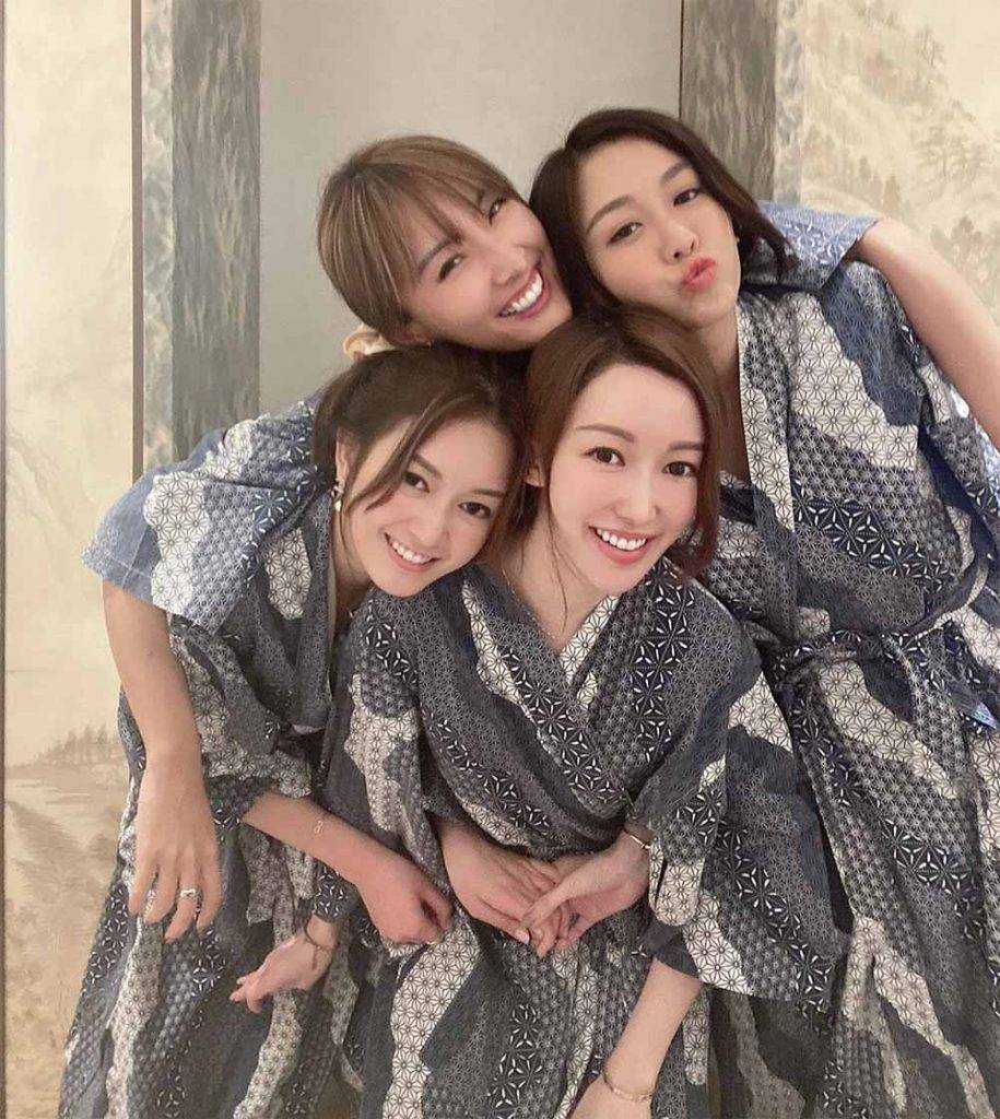 陳詩欣 四女又一齊著上日式浴衣，體驗去日本旅行的感覺。