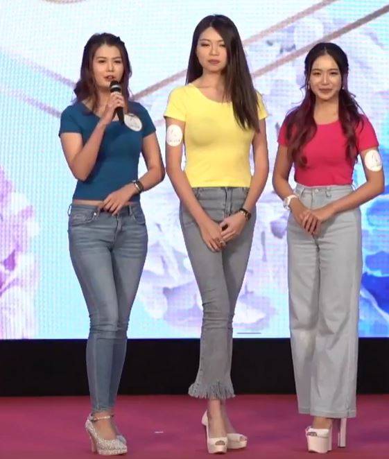 三位擔任導師的前亞姐身穿與佳麗一樣的顏色Tee。（圖片來源：ATV數碼媒體FB）