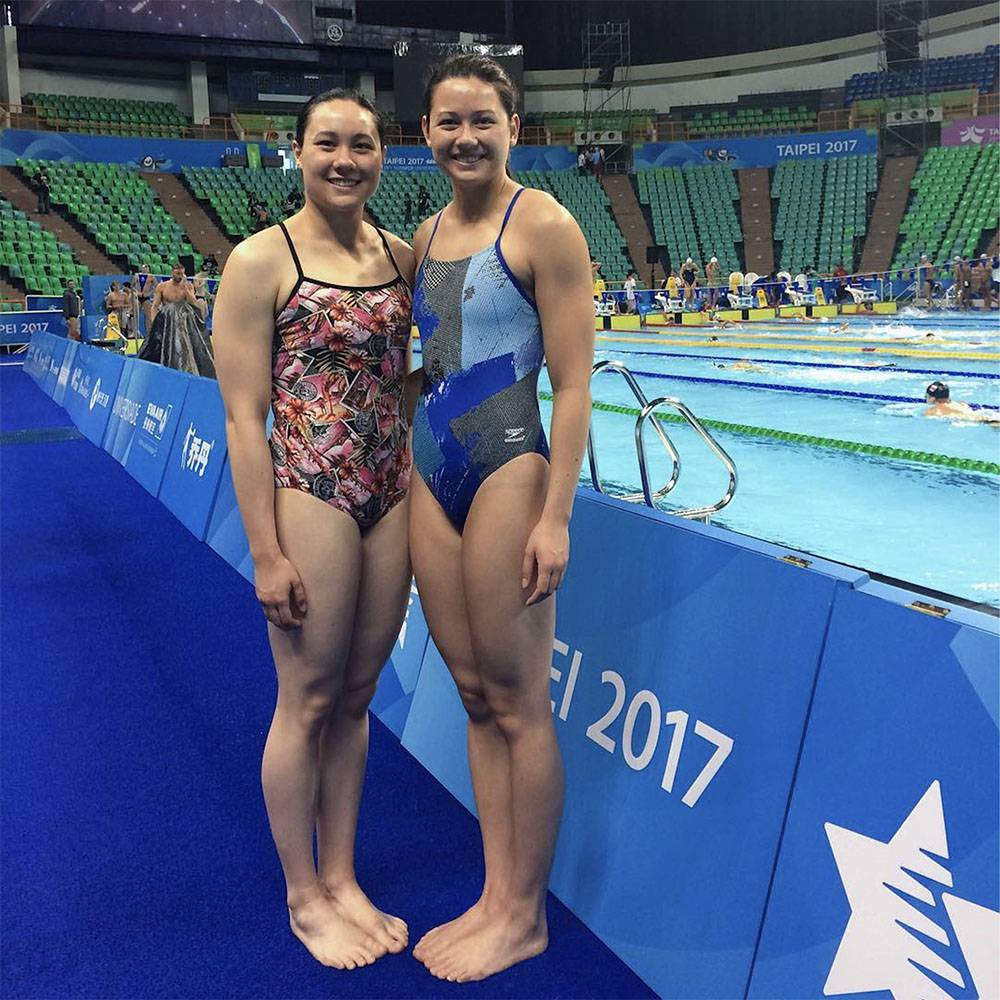 奧運 何詩蓓與家姐何雅舒左）對上一次一同出戰是在2017年台北世大運。