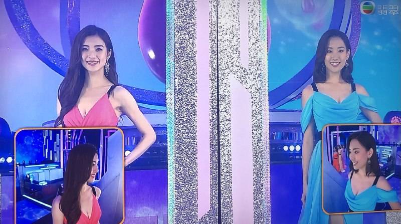香港小姐2021 15號梁凱晴(Carina Leung)（左） 和10號楊培琳(Penny Yeung)雙雙晉身總決賽。