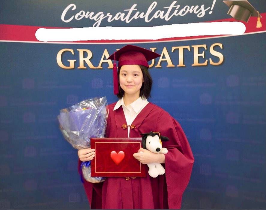 劉秀盈今年5月自國際學校畢業。