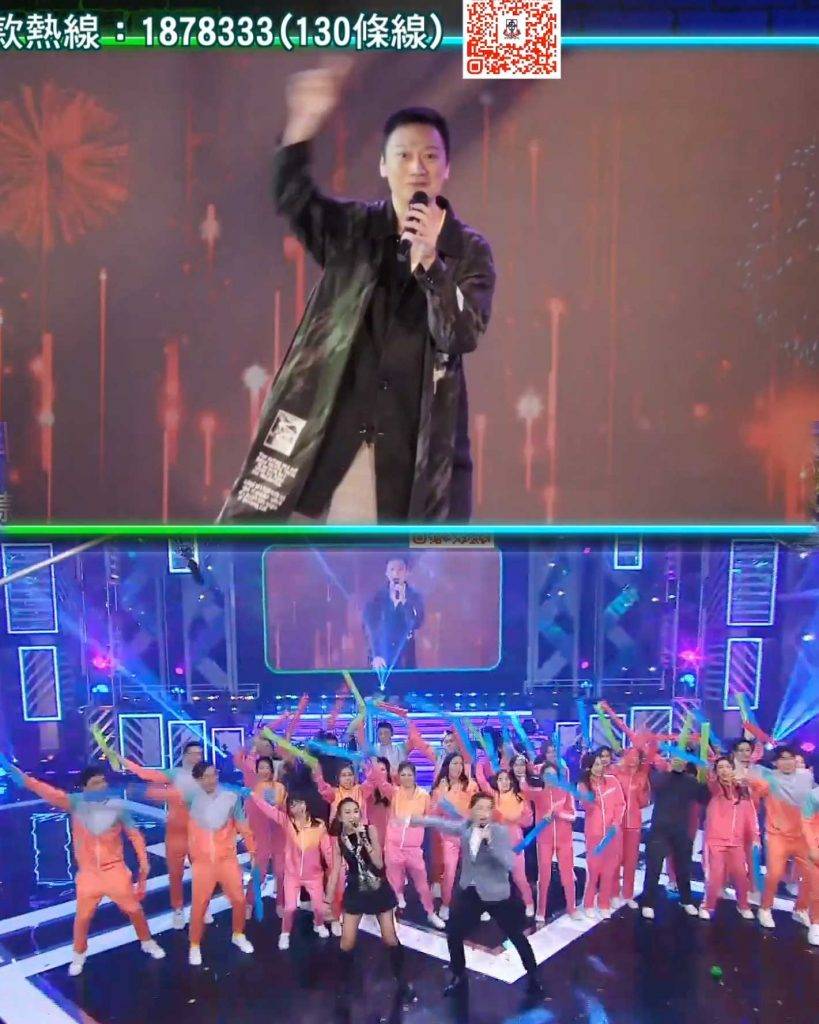無綫在錄影廠找來一班藝員跨景合唱！（圖片來源：TVB歡樂滿東華）