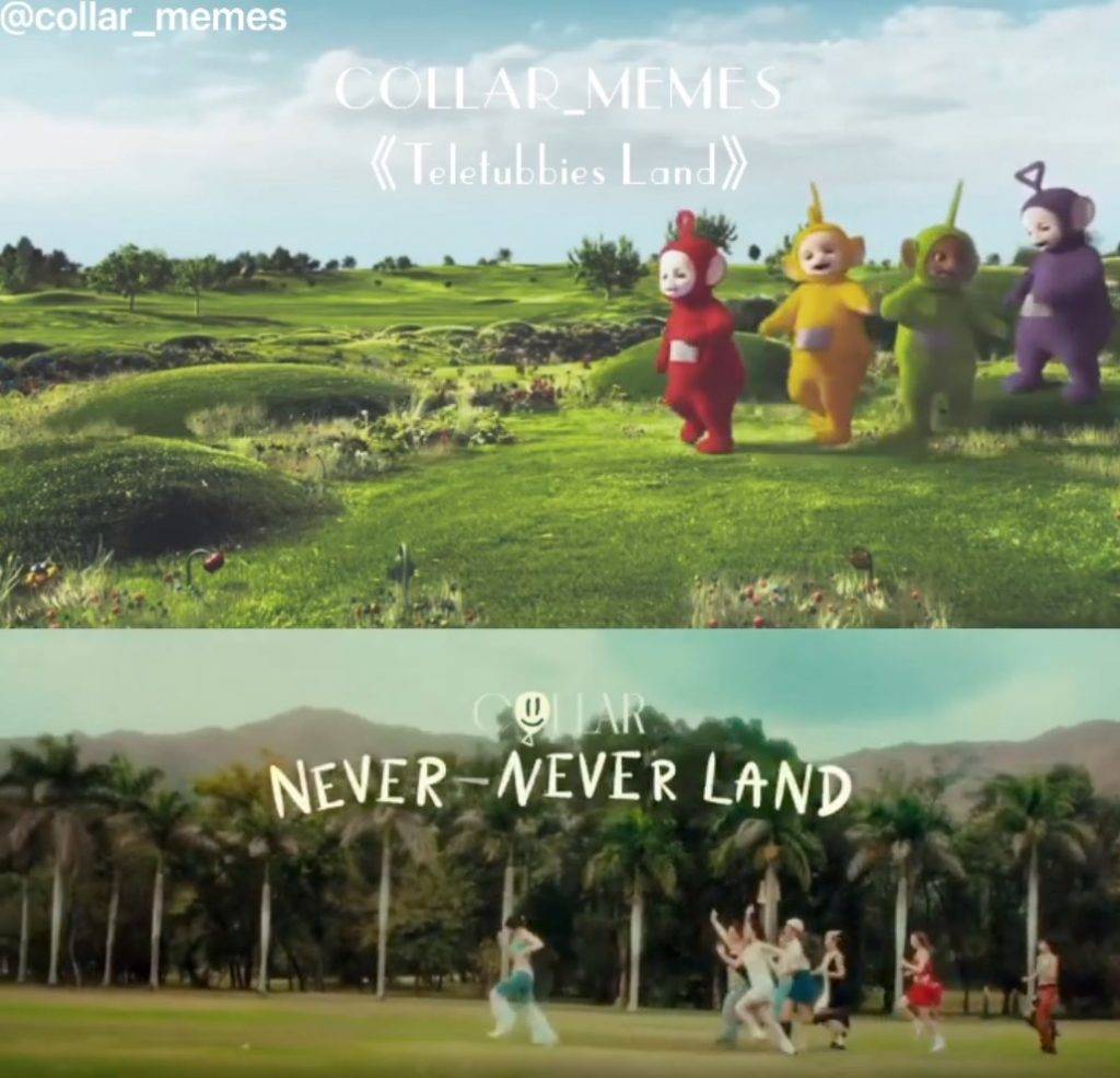 COLLAR 網友發現《Never-never Land》的MV似足卡通片的天線得得B的劇情。
