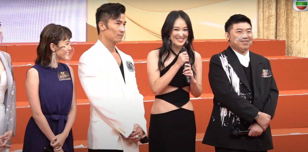 TVB台慶訪問 台慶劇 陳山聰 陳瀅性感現身與陳山聰宣傳《美麗戰場》。