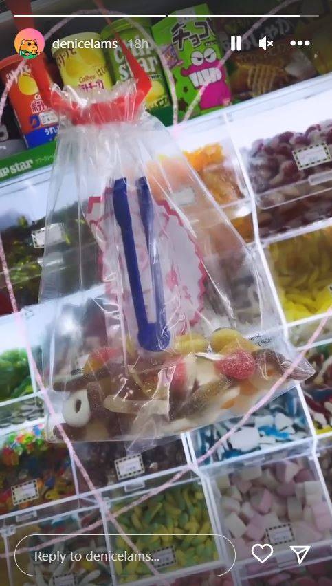 林鈺洧 受到負面新聞影響的林鈺洧，在限時動態上載去小店夾糖的照片，看來要靠食糖減壓。