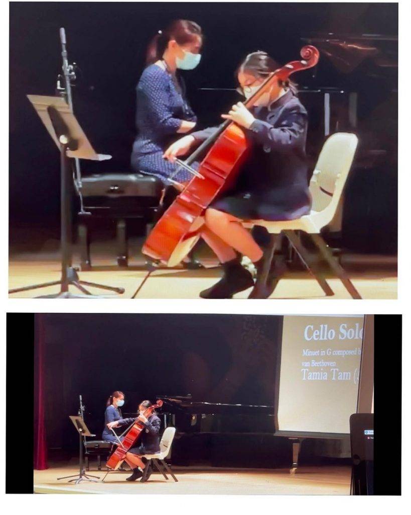 譚耀文 阿女Tamia已經有大提琴演出經驗。