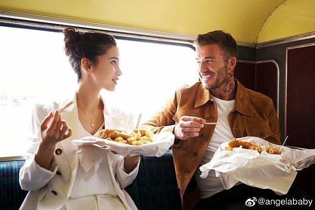 碧咸 Angelababy與碧咸4年前在倫敦拍同一個廣告，Angelababy更於微博上載二人合照，當年碧咸盡地主之誼請Angelababy吃炸魚薯條。