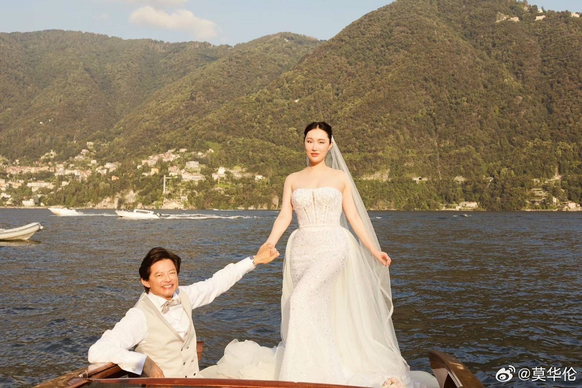 莫華倫 二人的婚禮在意大利的科莫湖舉行