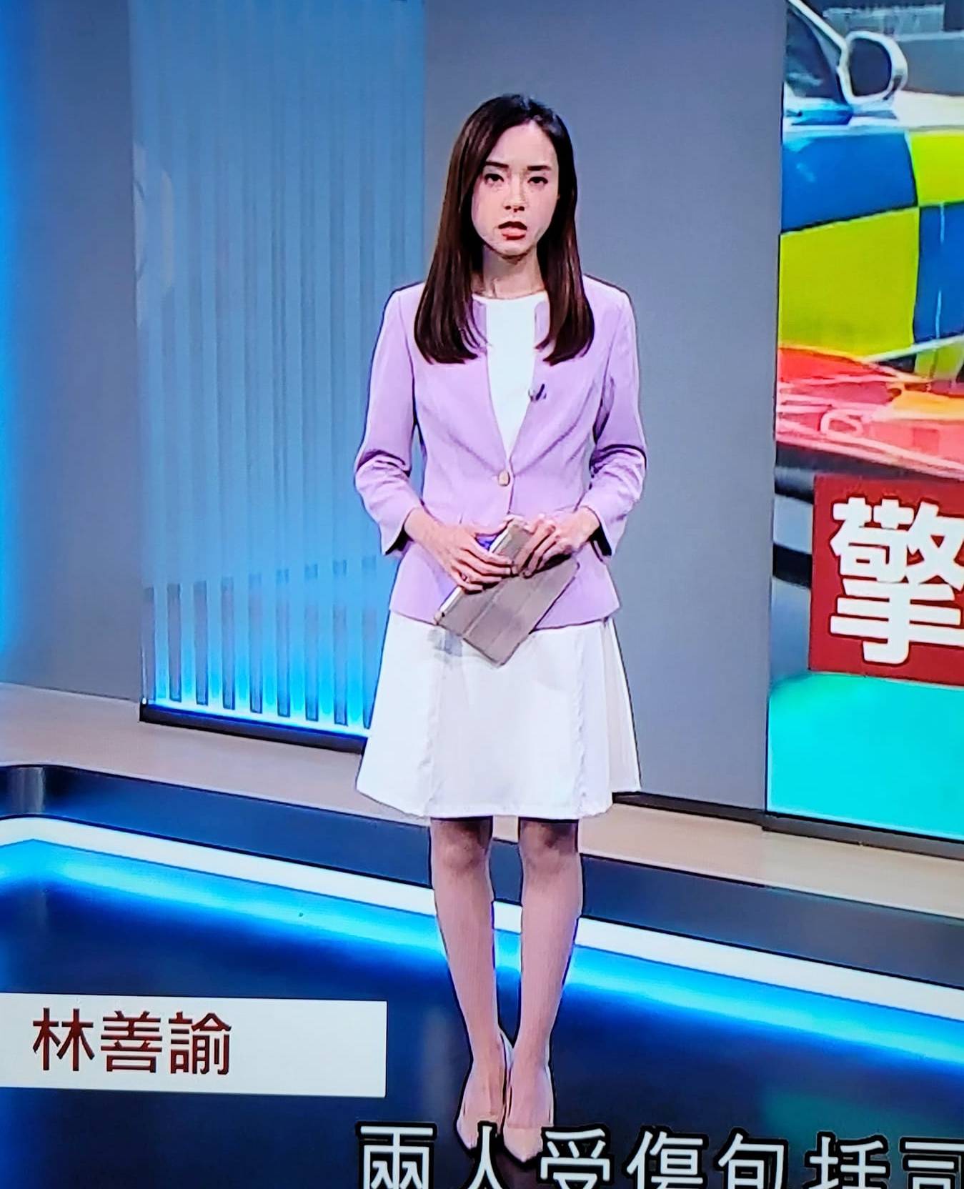 林善懿 林善諭平日報新聞都穿著短裙出鏡，一對白滑美腿受到不少網民讚賞。