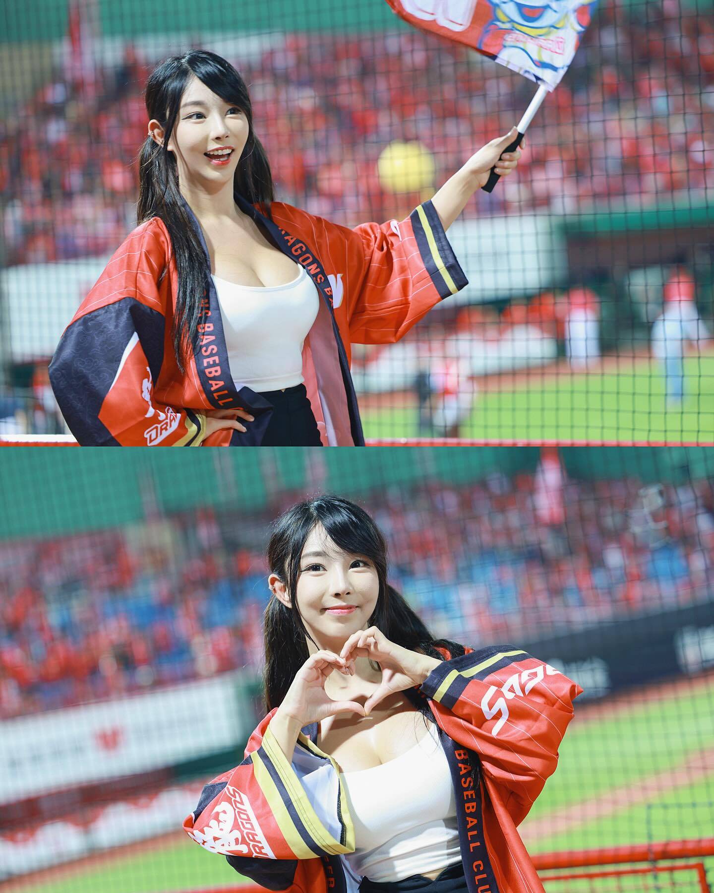 苏小小 苏小小在台北的天母棒球场进行「台湾啦啦队初体验」。