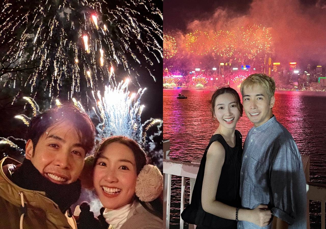 黃靜藍 上月初李日朗仍在社交網大曬與黃靜藍先後在日本和香港拍攝的煙花前留影照，其中兩人在香港的合照，相信是在國慶時所拍。