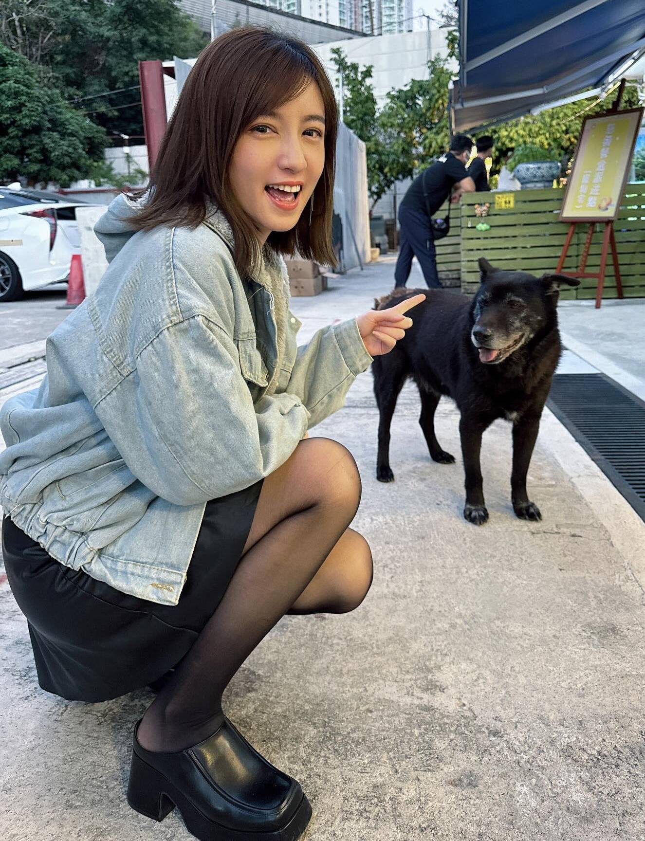 陈嘉倩 新闻主播 陈嘉倩 陈嘉倩早前又曾踎低同街上偶遇的狗狗合照。