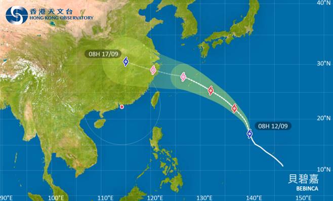 颱風貝碧嘉｜路徑圖、風力預測及天文台最新消息