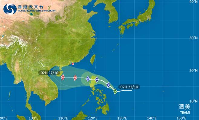 颱風潭美｜路徑圖、風力預測及天文台最新消息