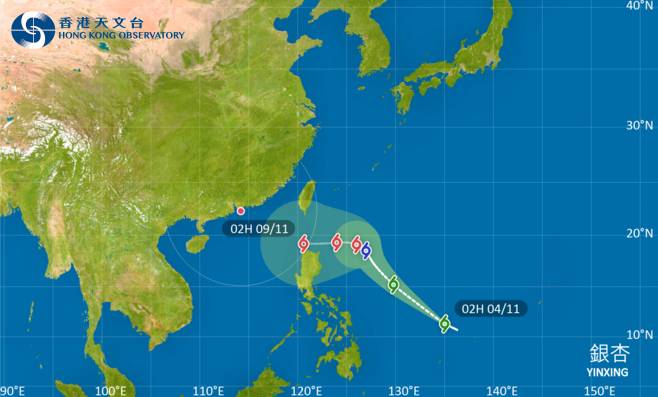 颱風銀杏｜路徑圖風力預測及天文台最新消息