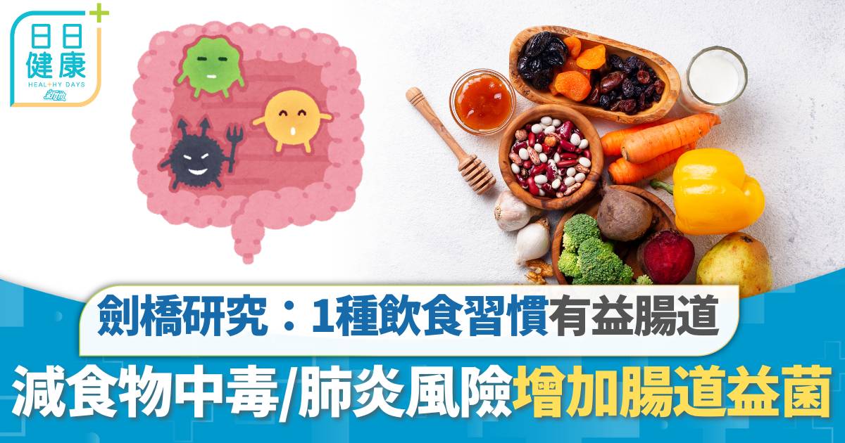 食物中毒 劍橋研究 食物中毒｜ 劍橋研究：1種飲食習慣有益腸道 減食物中毒/肺炎感染風險增加腸道益菌