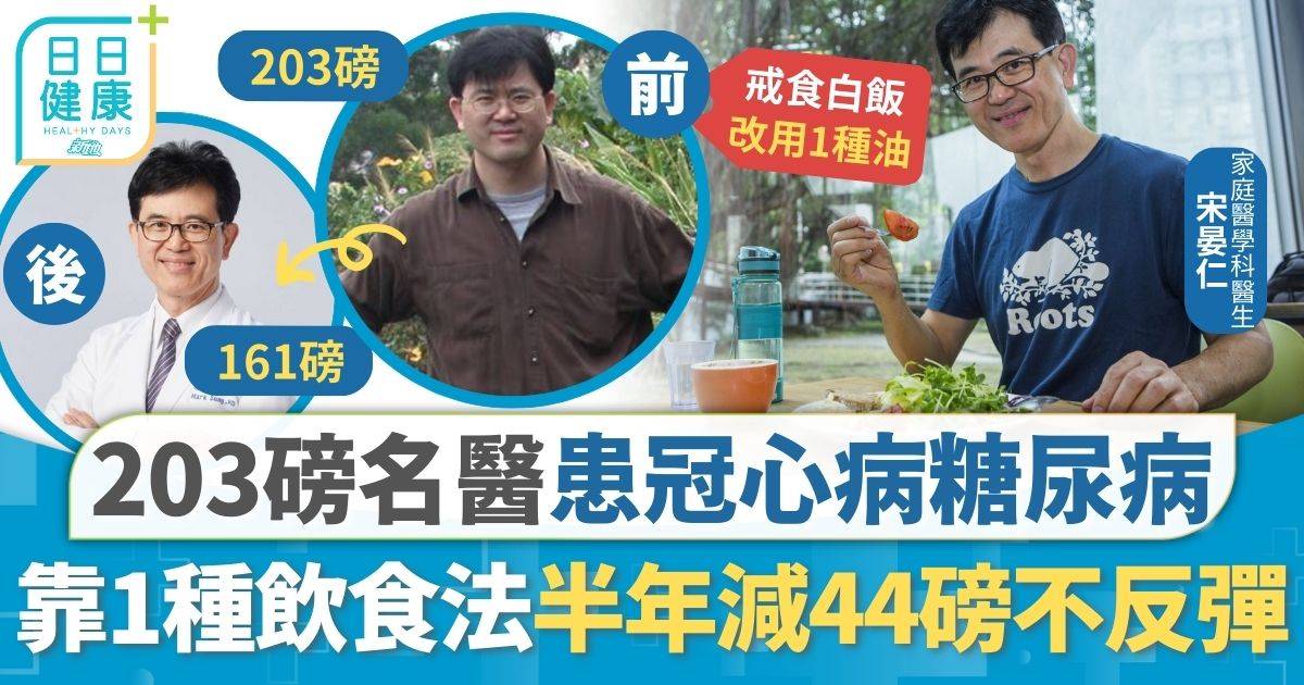 名醫患冠心病糖尿病 靠1種飲食法半年減44磅 毋須節食服藥踢走三高