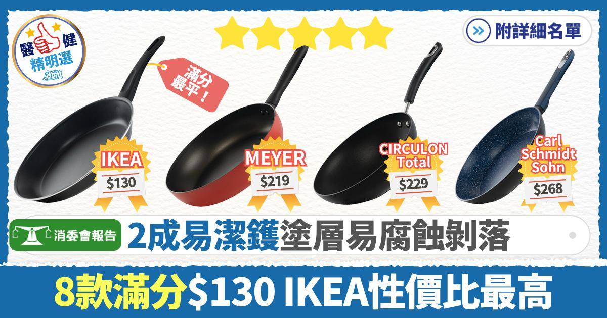 消委會易潔鑊2025｜25款易潔鑊評測一覽 宜家IKEA、美亞、意美廚滿分平價最平$130