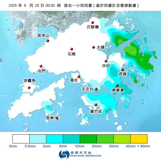 黃雨警告於深夜0時55分生效！天文台最新天氣警告資料