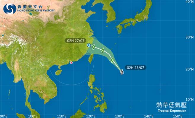 熱帶低氣壓 位於呂宋海峽以東的熱帶氣旋會在今明兩日大致移向琉球群島一帶