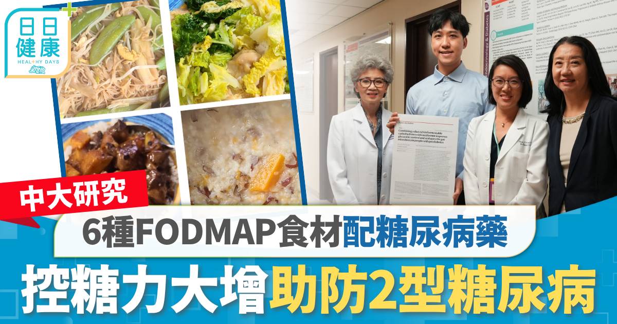 中大研究 2型糖尿病 中大研究｜6種FODMAP食材配糖尿病藥　控糖力大增助防2型糖尿病