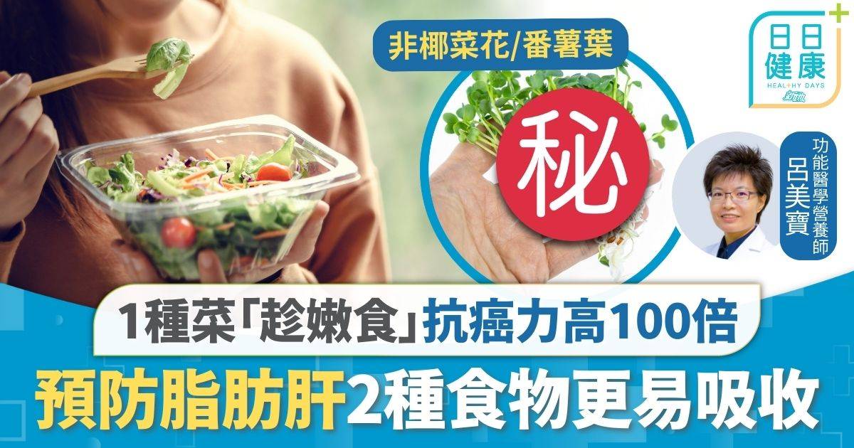 抗癌飲食｜1種蔬菜「趁嫩食」 抗癌力高100倍 預防脂肪肝2種食物更易吸收