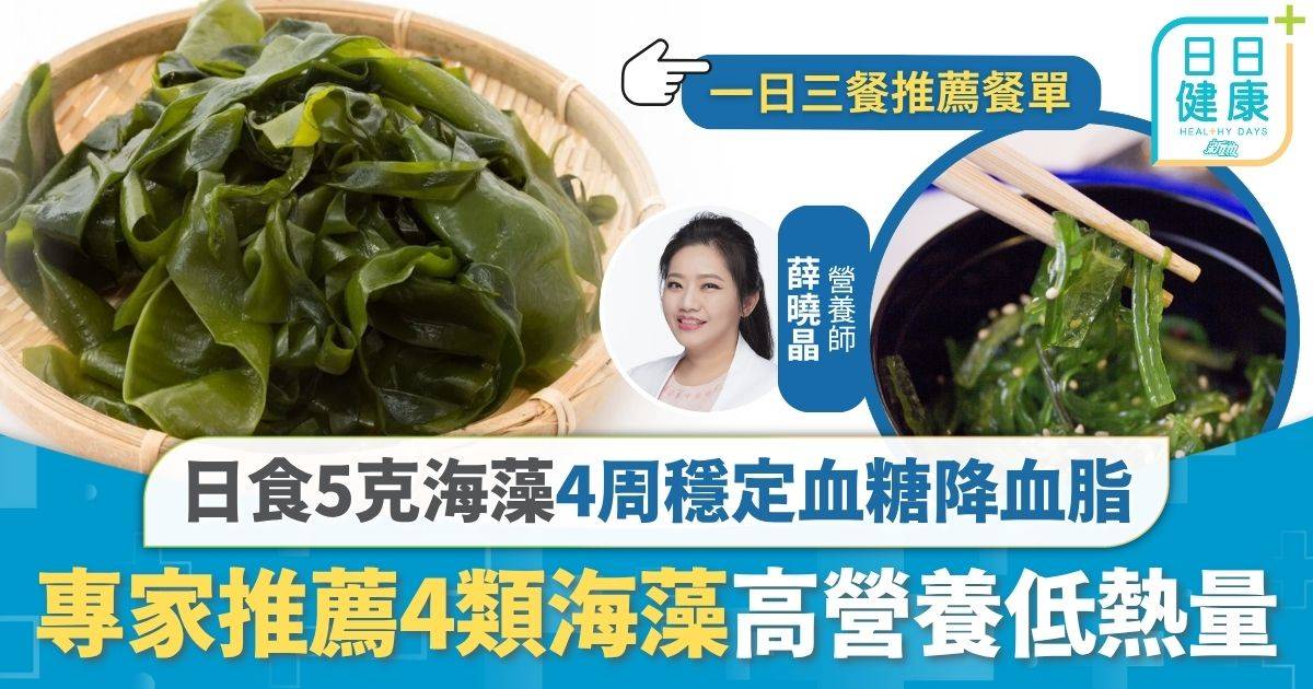 飲食健康｜每日食5克海藻 4周穩定血糖降血脂 專家推薦4類海藻高營養低熱量