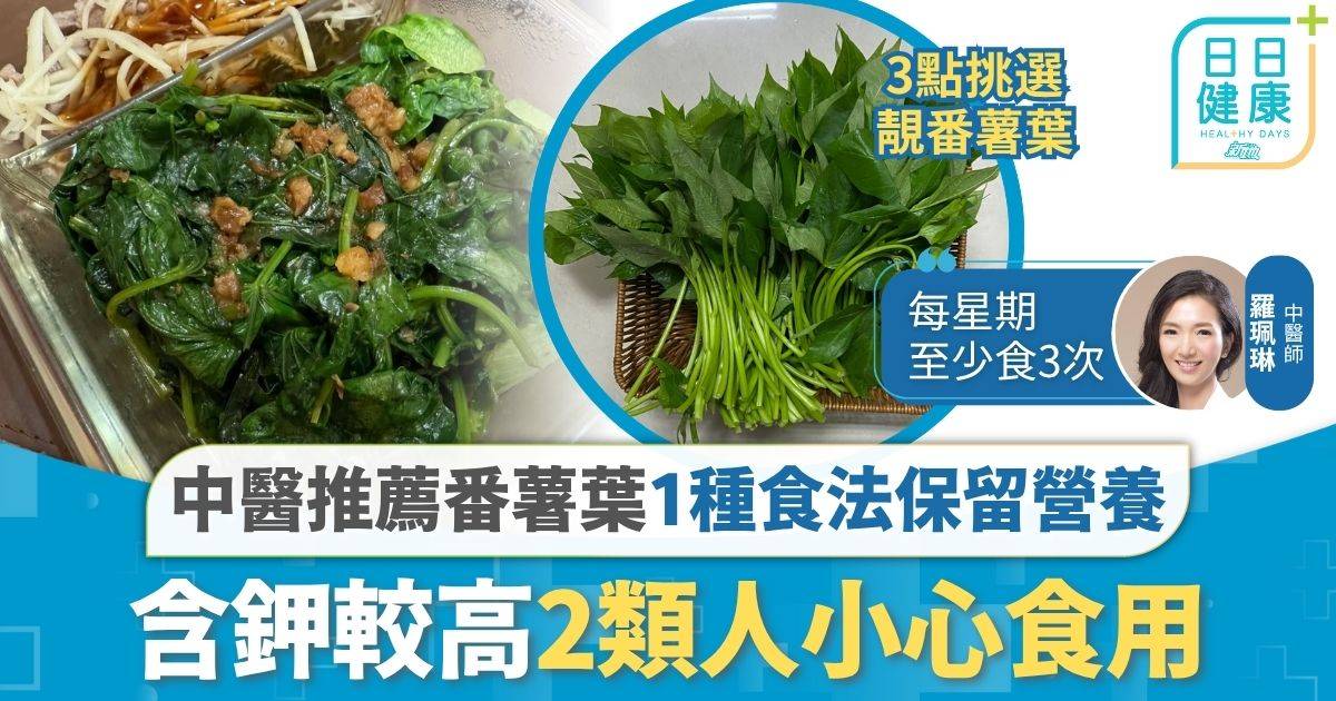 飲食健康｜番薯葉通便防癌 中醫推薦1種食法保留營養 含鉀較高2類人小心食用