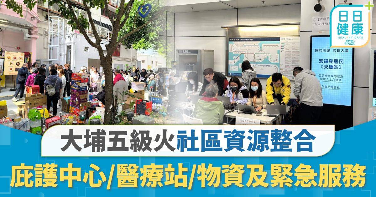 大埔五級火｜社區資源整合：臨時庇護中心、醫療站、支援熱線、各界物資及緊急服務