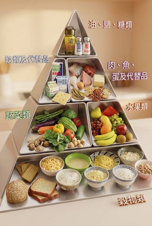 飲食金字塔錯 傳統飲食金字塔(圖片來源:日日健康)
