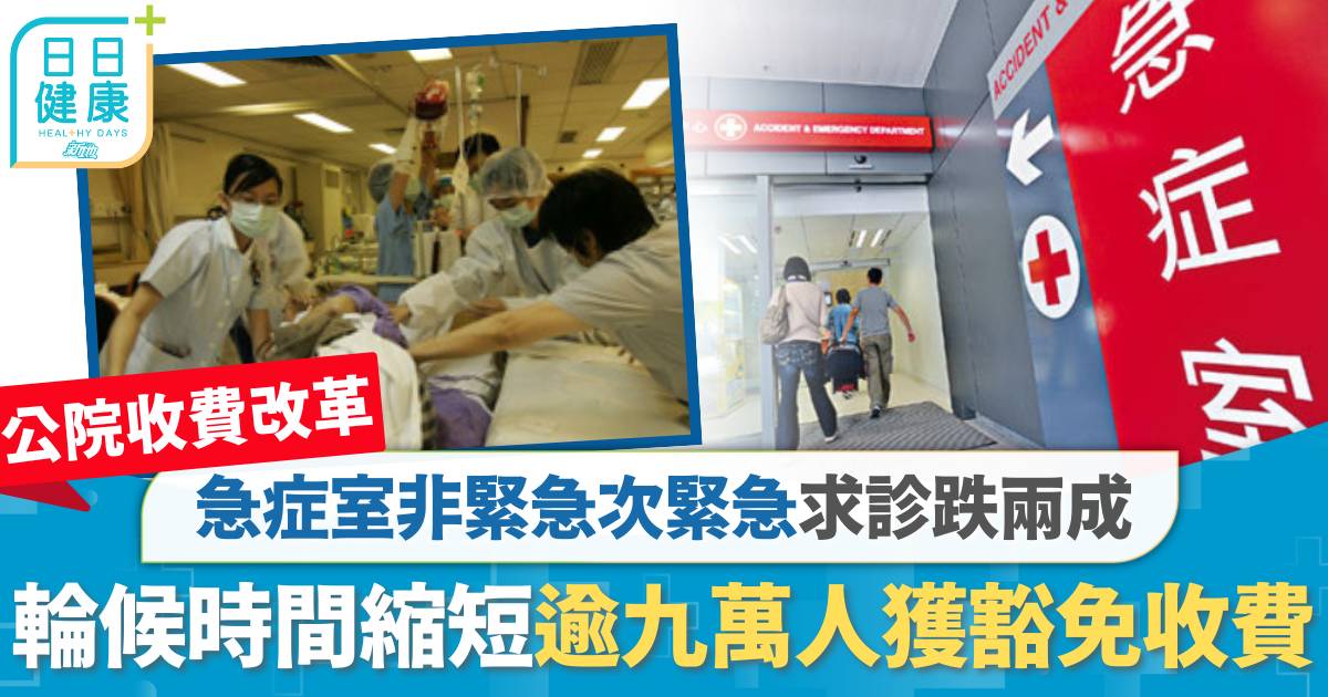 公院收費改革｜急症室非緊急次緊急求診跌兩成 輪候時間縮短 逾九萬人獲豁免收費