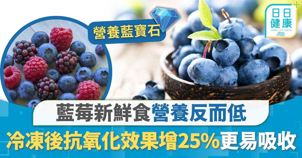 飲食營養｜新鮮食營養反而低 藍莓冷凍後抗氧化效果增25% 人體更易吸收1個方法減維他命流失