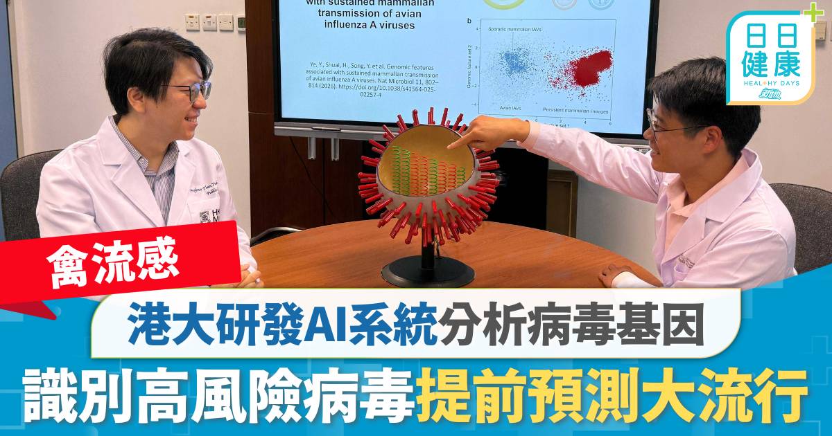 禽流感｜港大研發AI系統分析病毒基因　識別高風險病毒提前預測大流行