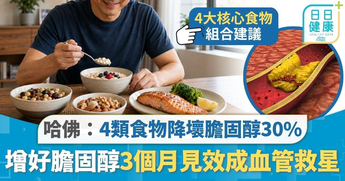 降膽固醇｜哈佛研究推薦4類食物 3個月降30%壞膽固醇 增好膽固醇成血管救星