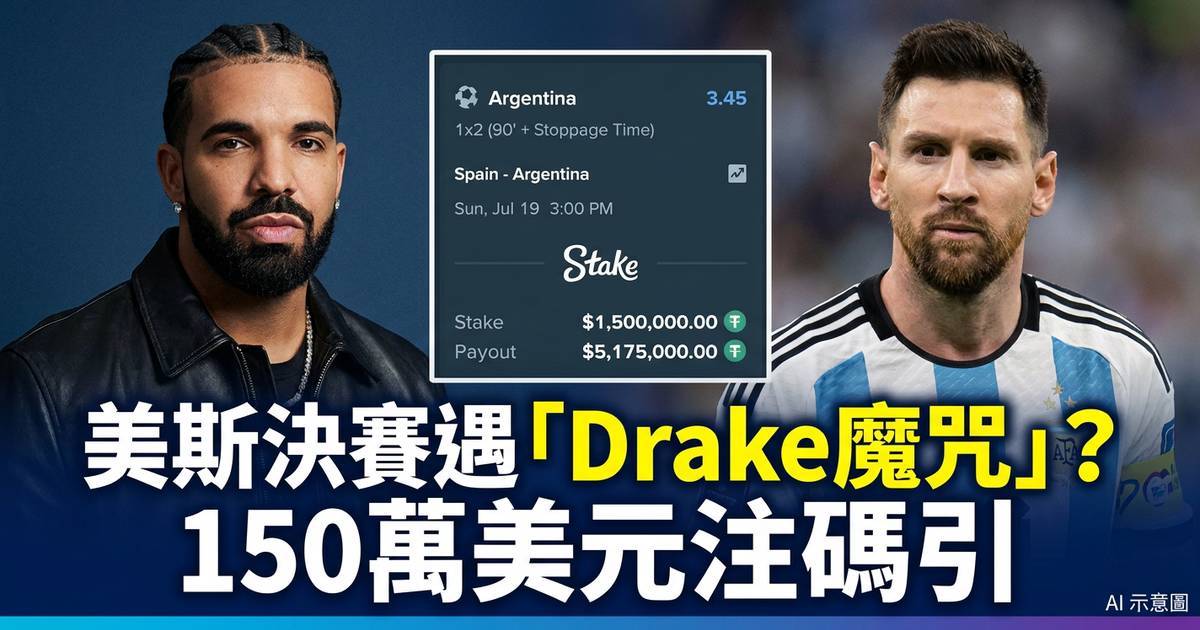 美斯決賽遇「Drake魔咒」？150萬美元注碼引發熱議