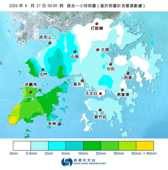 黃雨警告於深夜0時0分生效！天文台最新天氣警告資料